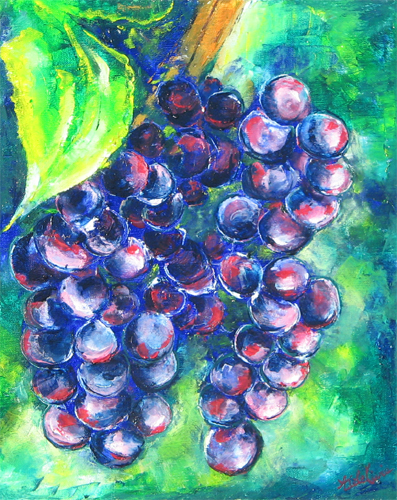 Peinture de l'artiste peintre Adèle liva, le titre de l'oeuvre est : fruits du sud